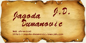 Jagoda Dumanović vizit kartica